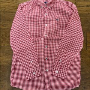 Vineyard Vines Red Gingham Kids Button Down Shirt